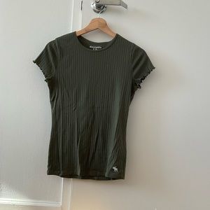 Tee Shirt Coton / Kaki Dark Green / Abercrombie Kids / 60% Coton